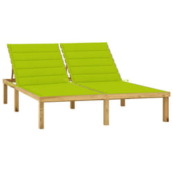 VidaXL 3065890 chaise d'extérieur Linge Siège rembourré Bois de pin Vert