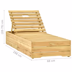 VidaXL 3065911 chaise d'extérieur Linge Siège rembourré Bois de pin Crème - Vue supplémentaire 7