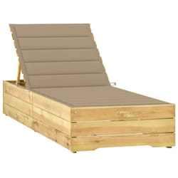 VidaXL 3065912 chaise d'extérieur Linge Siège rembourré Bois de pin Beige