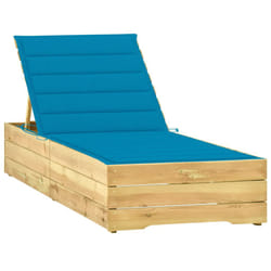 VidaXL 3065913 chaise d'extérieur Linge Siège rembourré Bois de pin Bleu