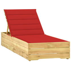 VidaXL 3065915 chaise d'extérieur Linge Siège rembourré Bois de pin Rouge