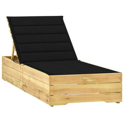 VidaXL 3065916 chaise d'extérieur Linge Siège rembourré Bois de pin Noir