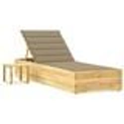 vidaXL Chaise longue de jardin avec table et coussin Pin imprégné - TU