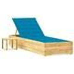 vidaXL Chaise longue de jardin avec table et coussin Pin imprégné - TU