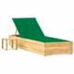 vidaXL Chaise longue de jardin avec table et coussin Pin imprégné - TU