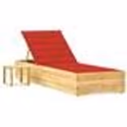 vidaXL Chaise longue de jardin avec table et coussin Pin imprégné - TU