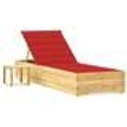 vidaXL Chaise longue de jardin avec table et coussin Pin imprégné - TU