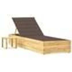 vidaXL Chaise longue de jardin avec table et coussin Pin imprégné - TU