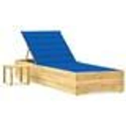vidaXL Chaise longue de jardin avec table et coussin Pin imprégné - TU