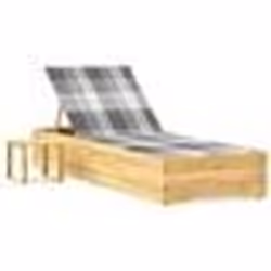 vidaXL Chaise longue de jardin avec table et coussin Pin imprégné - TU