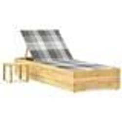 vidaXL Chaise longue de jardin avec table et coussin Pin imprégné - TU