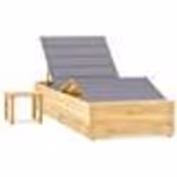 vidaXL Chaise longue de jardin avec table et coussin Pin imprégné - TU