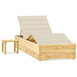 VidaXL 3065956 chaise d'extérieur Linge Siège rembourré Bois de pin Crème