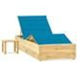 vidaXL Chaise longue de jardin avec table et coussin Pin imprégné - TU