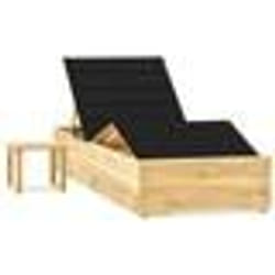 vidaXL Chaise longue de jardin avec table et coussin Pin imprégné - TU