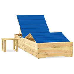 VidaXL 3065964 chaise d'extérieur Linge Siège rembourré Bois de pin Bleu