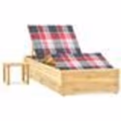 vidaXL Chaise longue de jardin avec table et coussin Pin imprégné - TU