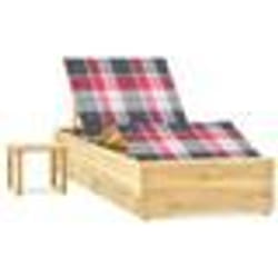 vidaXL Chaise longue de jardin avec table et coussin Pin imprégné - TU