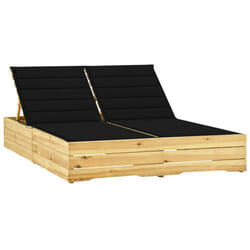 VidaXL 3065976 chaise d'extérieur Linge Siège rembourré Bois de pin Noir