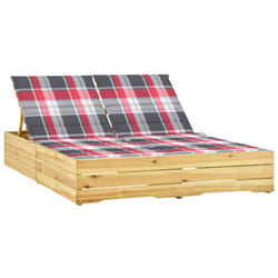 Chaise longue double avec coussins Bois de pin imprégné vidaXL