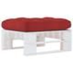 vidaXL Pouf palette de jardin Bois de pin imprégné de blanc - TU