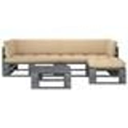 vidaXL Salon de jardin palette 4pcs avec coussins Pin imprégné de gris - TU
