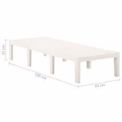 VidaXL 315826 chaise d'extérieur Linge Siège rembourré Plastique Blanc - Vue supplémentaire 8