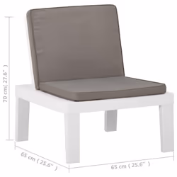 VidaXL 315846 chaise d'extérieur Terrace Siège rembourré Plastique Blanc - Vue supplémentaire 6