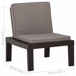 VidaXL 315847 chaise d'extérieur Terrace Siège rembourré Plastique Gris - Vue supplémentaire 6