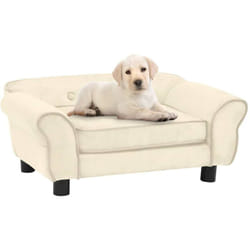 Canapé pour chien Crème 72x45x30 cm Peluche Vidaxl