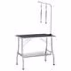 vidaXL Table de toilettage réglable de chiens avec 2 boucles et panier