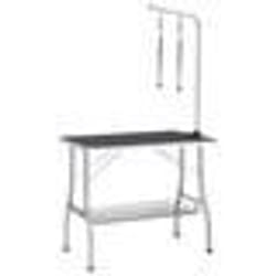 vidaXL Table de toilettage réglable de chiens avec 2 boucles et panier