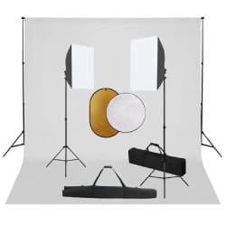 vidaXL Kit de studio photo boîtes à lumière toile de fond réflecteur - TU