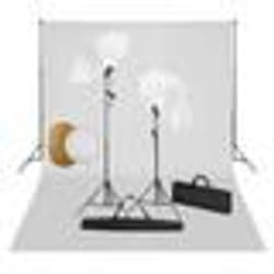 vidaXL Kit de studio photo avec lampes toile de fond et réflecteur - TU