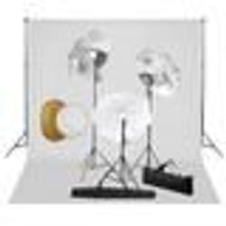 vidaXL Kit de studio photo avec lampes toile de fond et réflecteur - TU