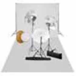 vidaXL Kit de studio photo avec lampes toile de fond et réflecteur - TU