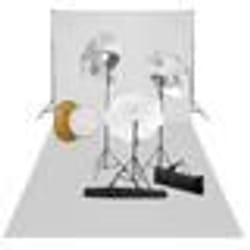 vidaXL Kit de studio photo avec lampes toile de fond et réflecteur - TU