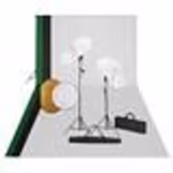 vidaXL Kit de studio photo avec lampes toile de fond et réflecteur - TU