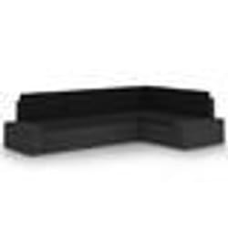 vidaXL Salon de jardin 4 pcs avec coussins Noir Résine tressée - TU