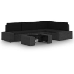 Vidaxl - Salon de jardin 5 pcs avec coussins Noir Résine tressée