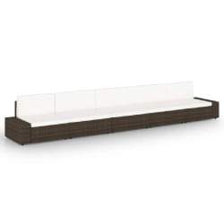 vidaXL Salon de jardin 5 pcs avec coussins Marron Résine tressée - TU