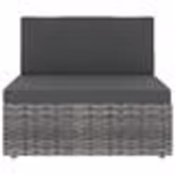 vidaXL Salon de jardin 4 pcs avec coussins Gris Résine tressée - TU