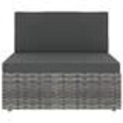 vidaXL Salon de jardin 4 pcs avec coussins Gris Résine tressée - TU