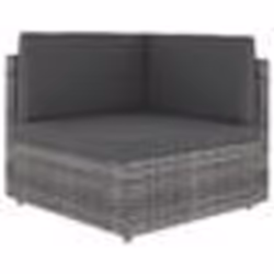 vidaXL Salon de jardin 5 pcs avec coussins Gris Résine tressée - TU