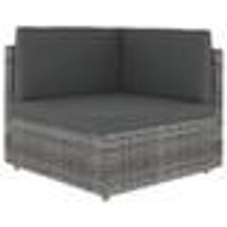 vidaXL Salon de jardin 5 pcs avec coussins Gris Résine tressée - TU