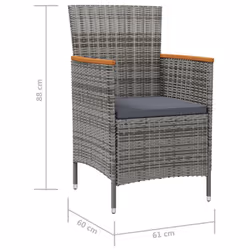 VidaXL 316149 chaise d'extérieur Terrace Siège rembourré Bois d'acacia, Polyester, Polyuréthane, Acier Gris - Vue supplémentaire 7