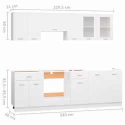 VidaXL 3067647 Armoire de rangement de salle à manger et de cuisine - Vue supplémentaire 8