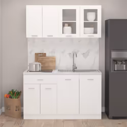 Description générale Cet ensemble de meubles de cuisine de 4 pièces, au design élégant, optimise votre espace de cuisine et o ...