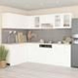 vidaXL Ensemble de meubles de cuisine 11 pcs Blanc Aggloméré