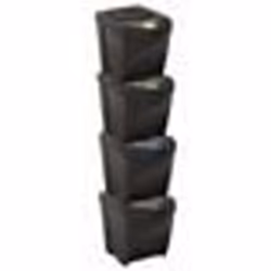 vidaXL Poubelles empilables 4 pcs Anthracite 100 L - TU
